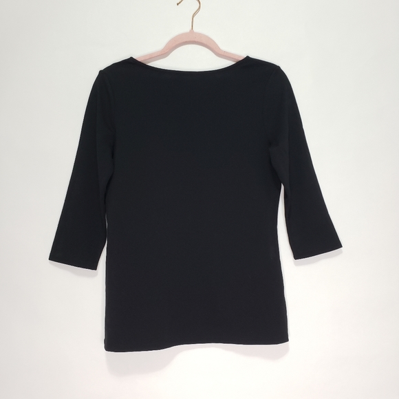 Halogen black 3/4 quarter sleeve length top - Picture 2 of 4